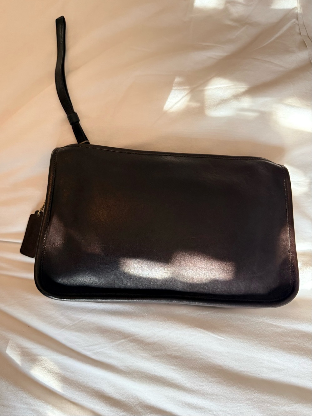 Vintage 1970’s Coach dark brown Leather Wristlet Clutch